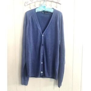 Vintage Navy Weatherproof Men's Button-Down Cardigan Size Large